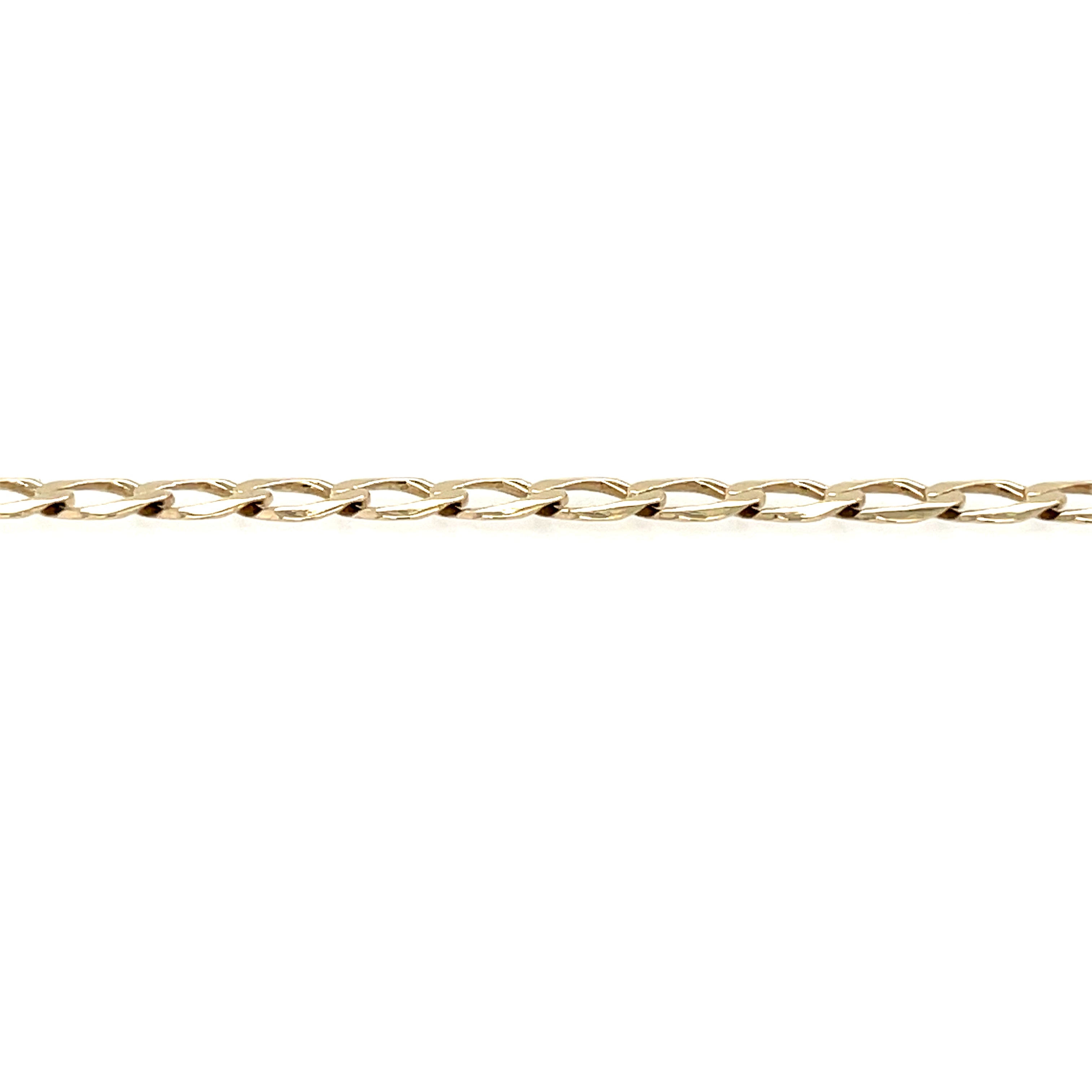 9ct Yellow Gold 8.5 Inch Curb Link Bracelet - 3.40g