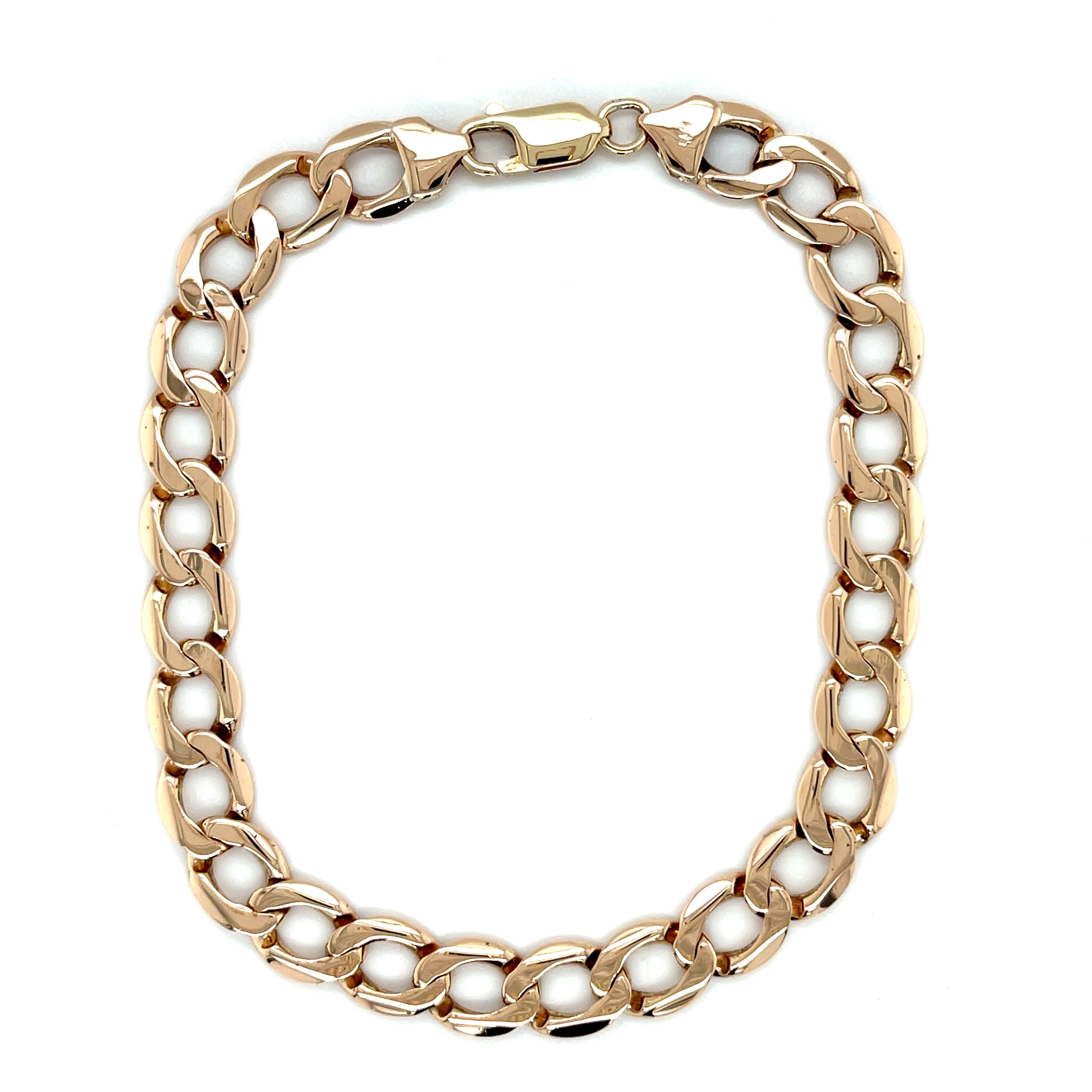 9ct Yellow Gold 9 Inch Curb Link Bracelet - 15.18g