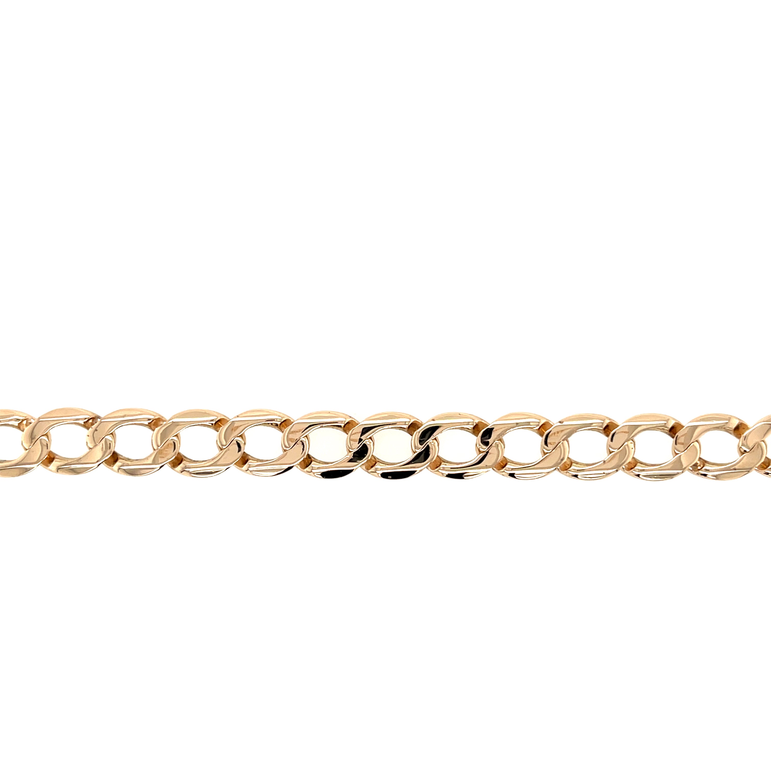 9ct Yellow Gold 9 Inch Curb Link Bracelet - 15.18g