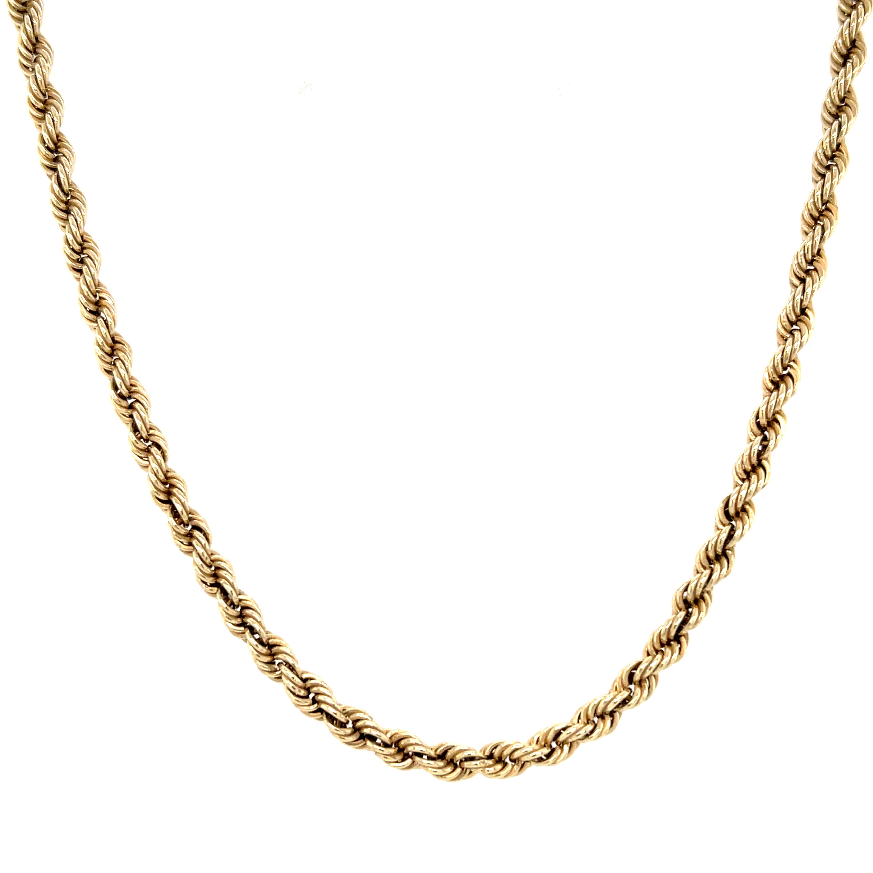 9ct Yellow Gold 18 Inch Hollow Rope Chain - 5.18g