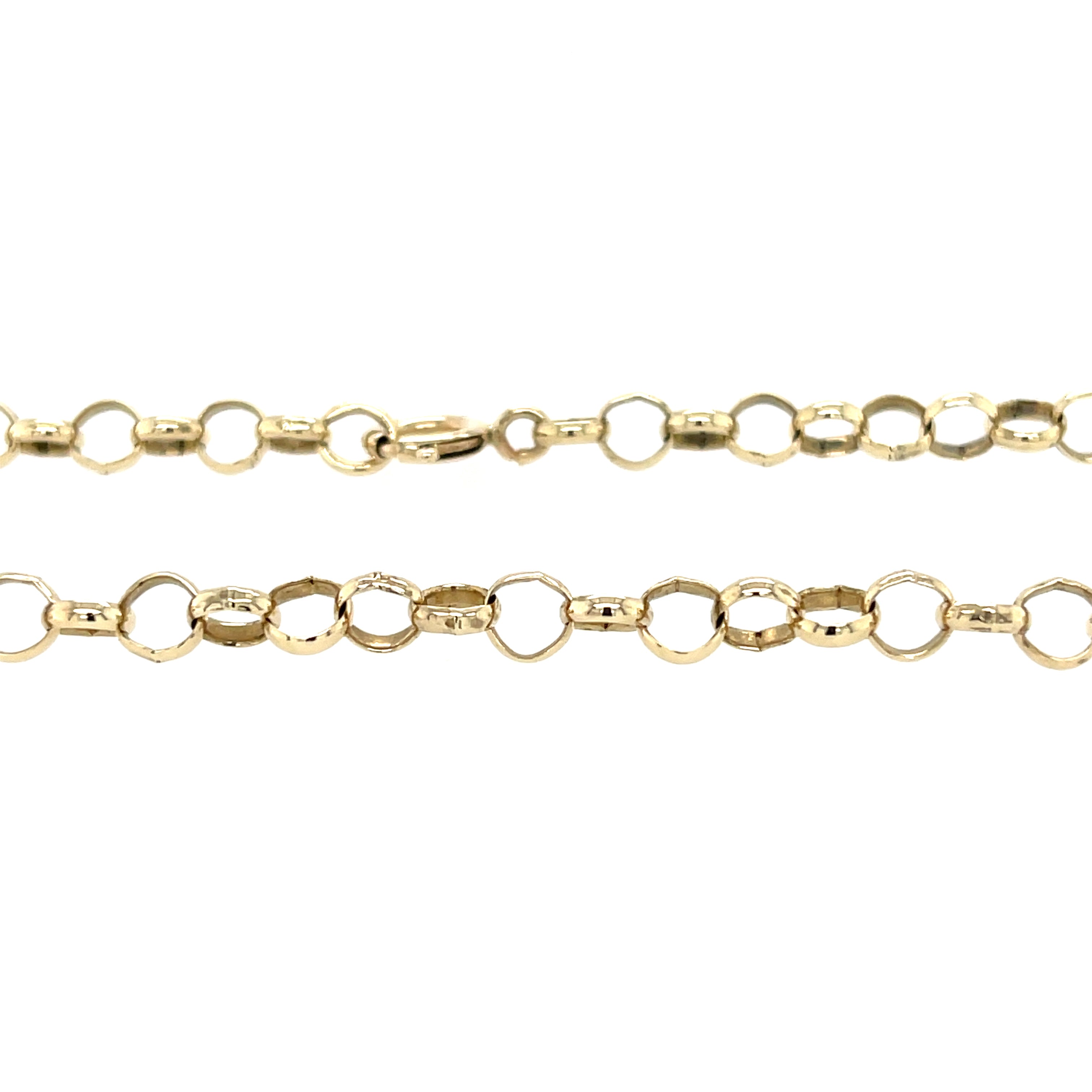 9ct Yellow Gold 18 Inch Round Link Belcher Chain - 11.43g