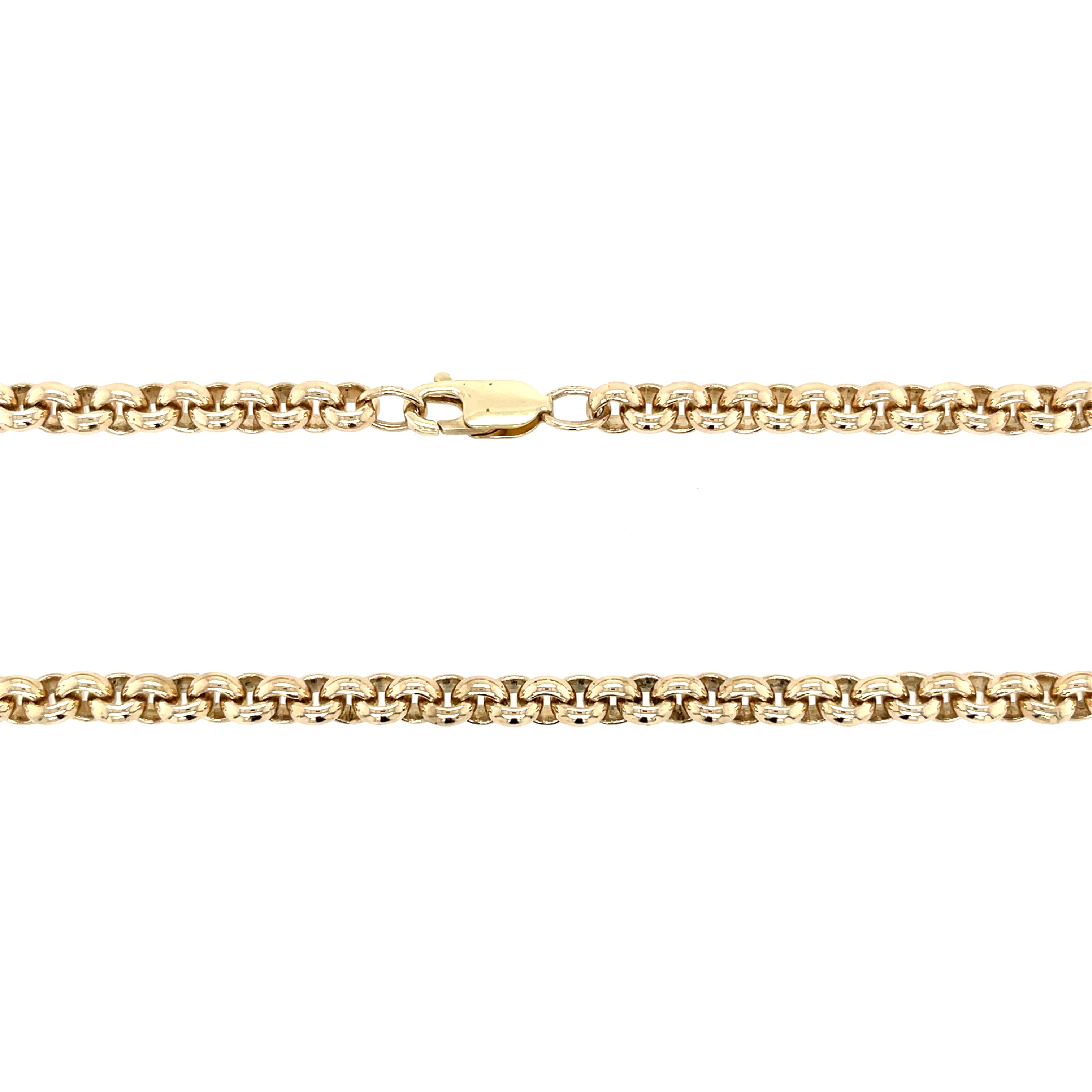 9ct Yellow Gold 22 Inch Heavy Round Link Belcher Chain - 55.75g