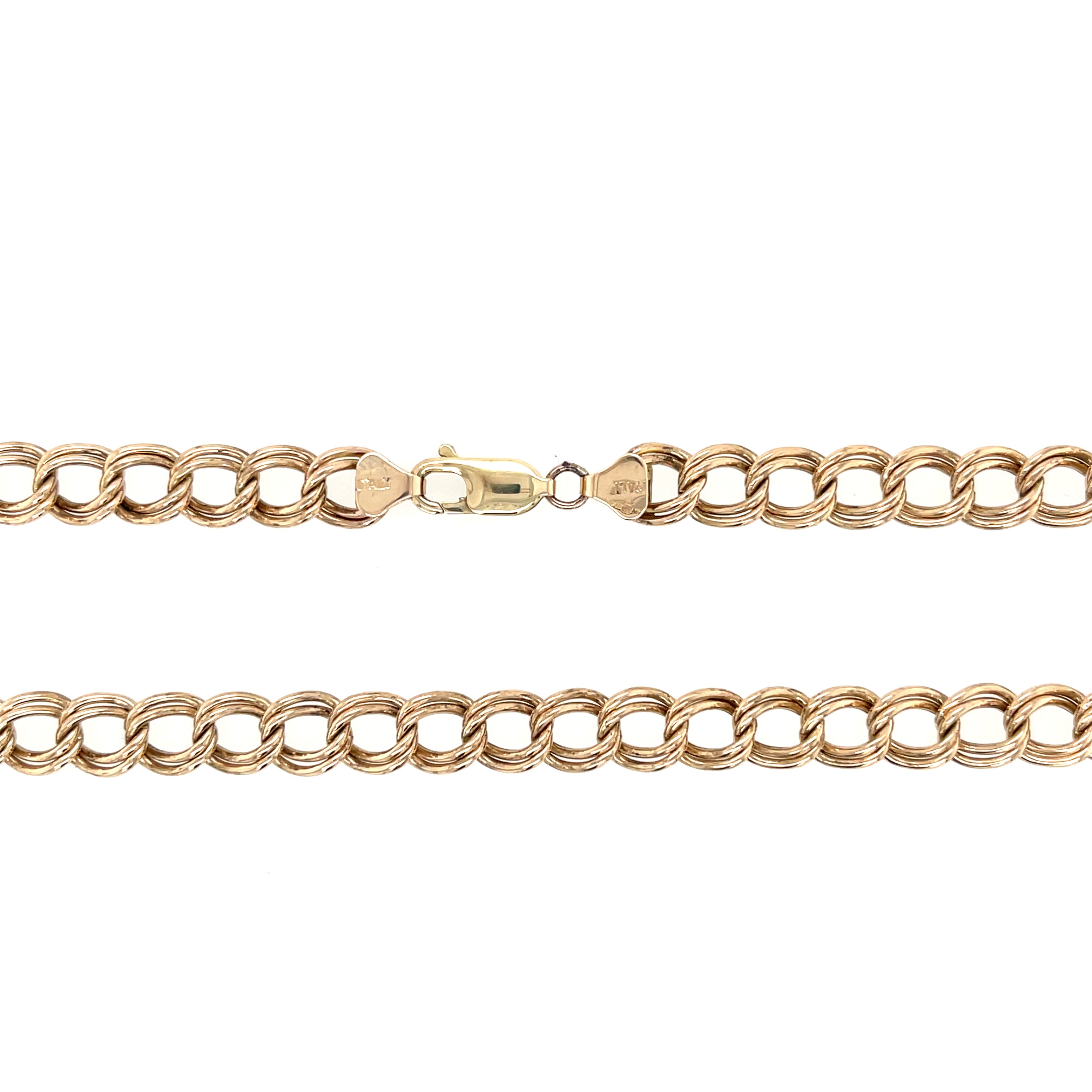 9ct Yellow Gold 24 Inch Hollow Double Curb Link Chain - 16.31g