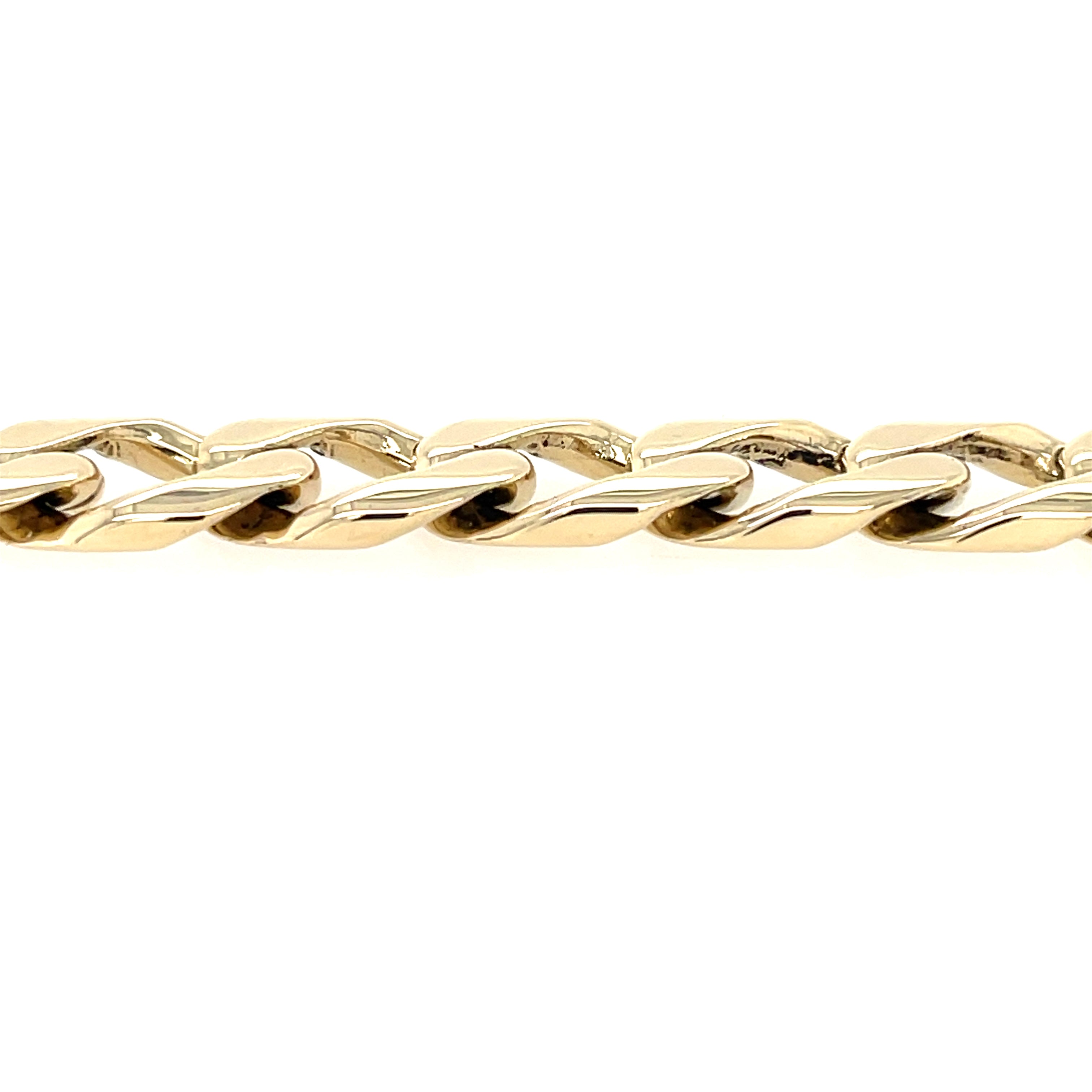 9ct Yellow Gold 8.25 Inch Curb Link Bracelet - 31.20g