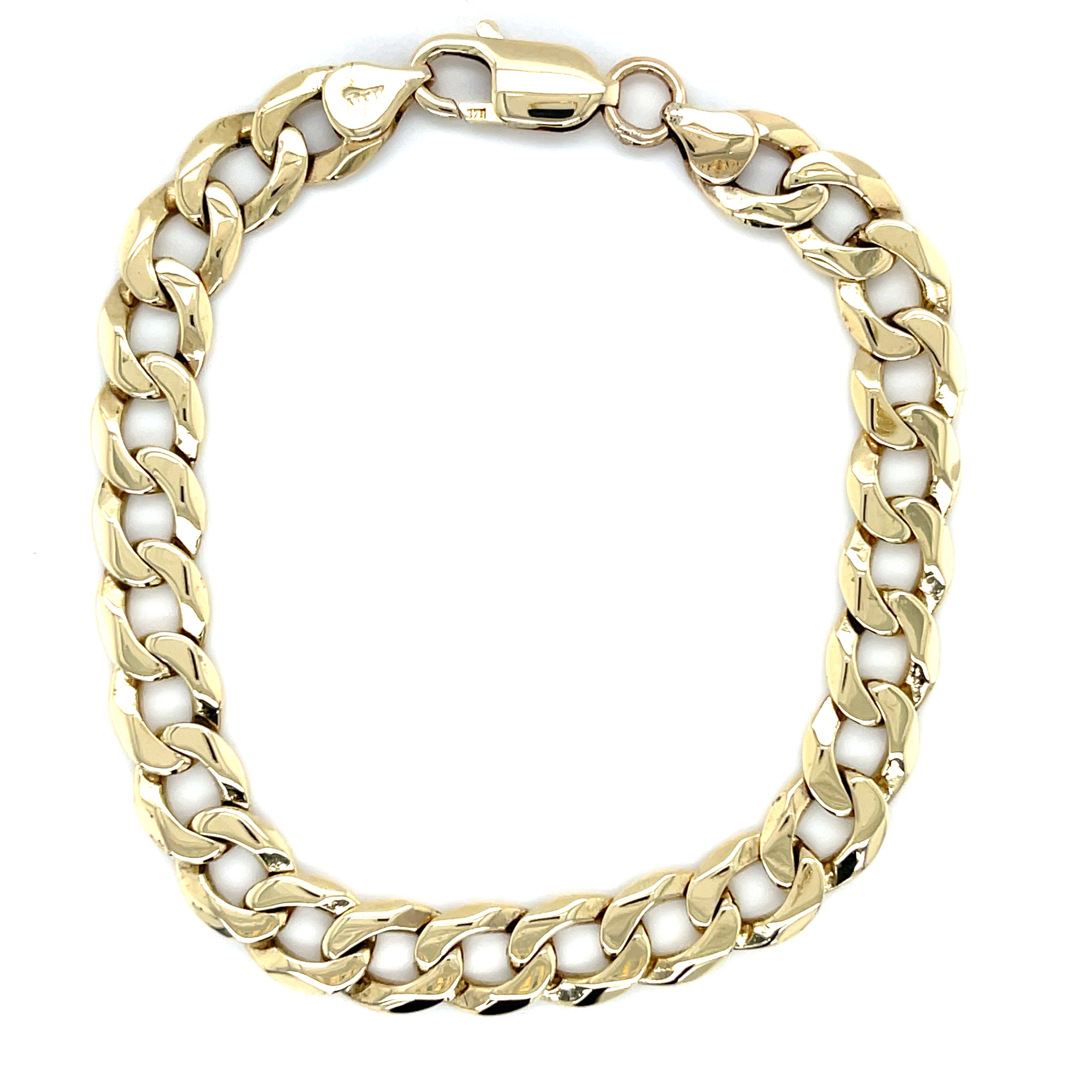9ct Yellow Gold 8 Inch Curb Link Bracelet - 17.20g