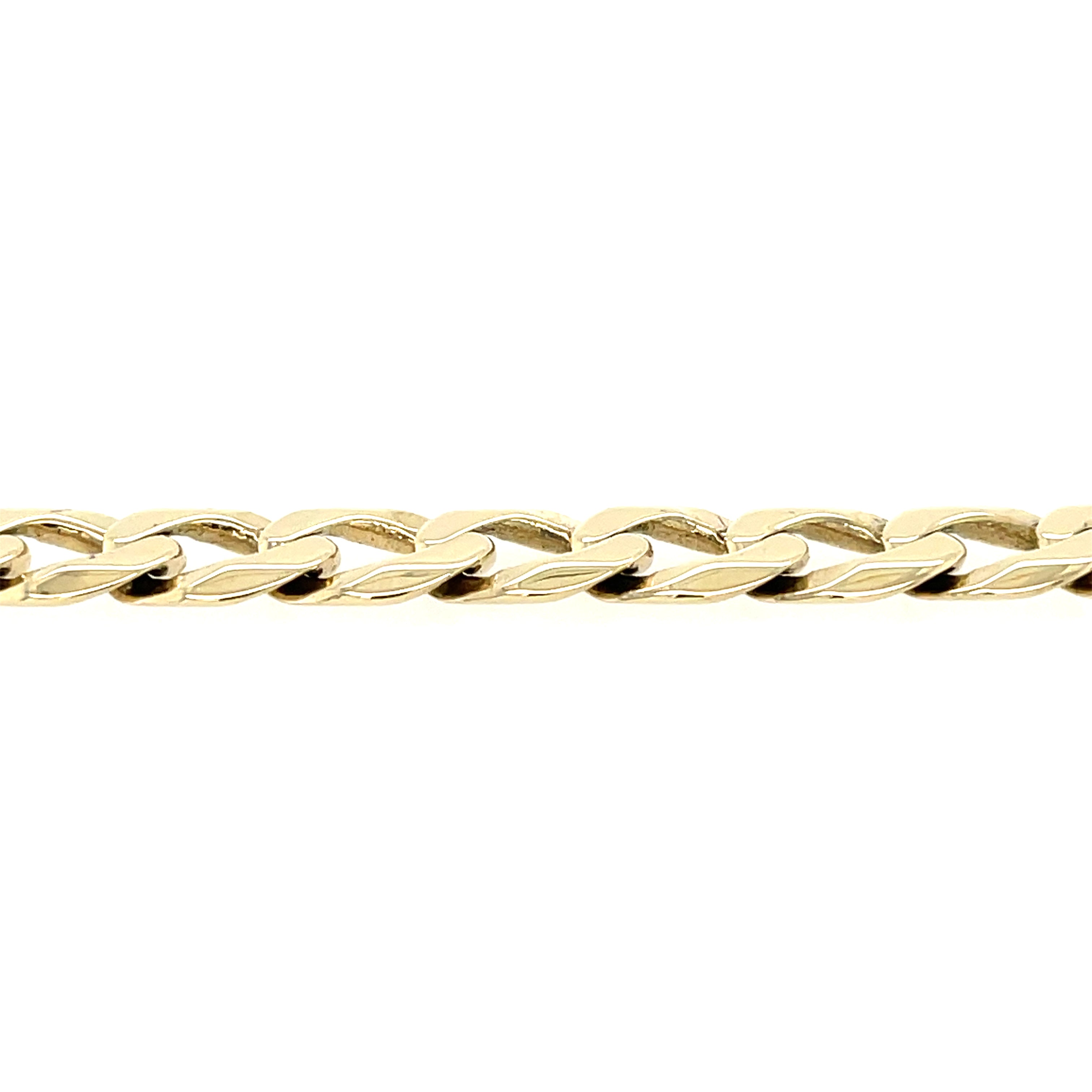 9ct Yellow Gold 8 Inch Curb Link Bracelet - 17.20g