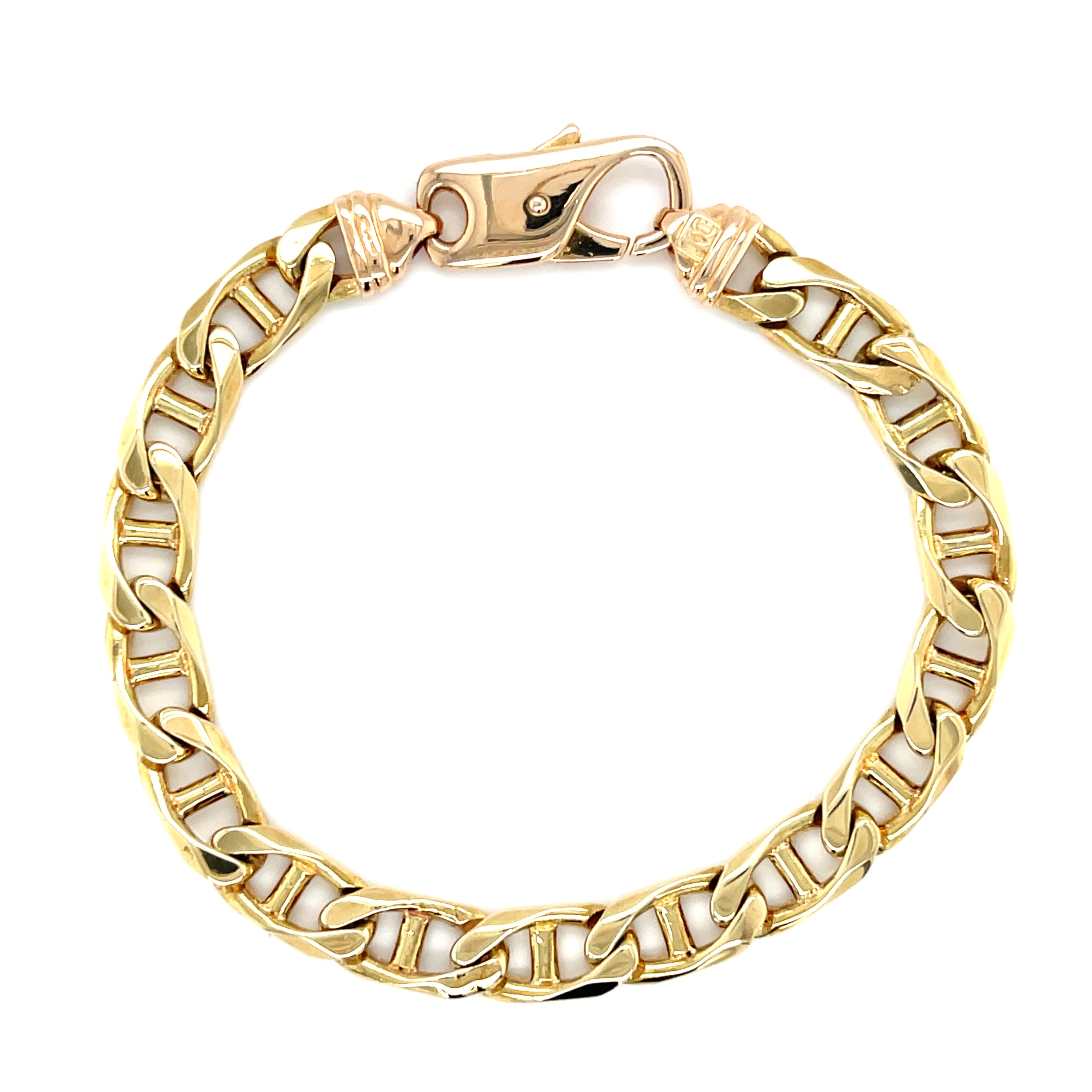 9ct Yellow Gold 7.5 Inch Flat Anchor Link Bracelet - 21.00g