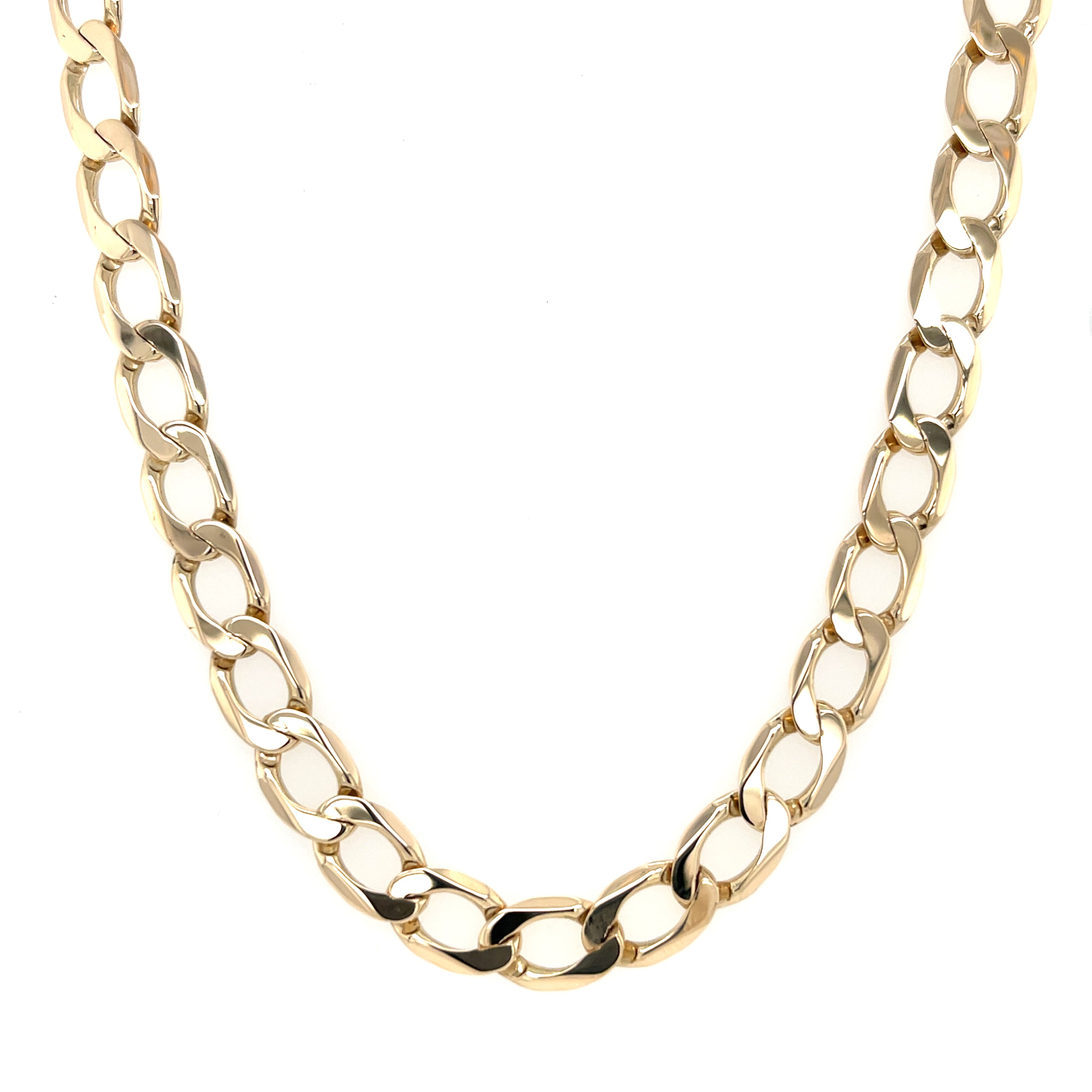 9ct Yellow Gold 22 Inch Curb Link Chain - 27.16g