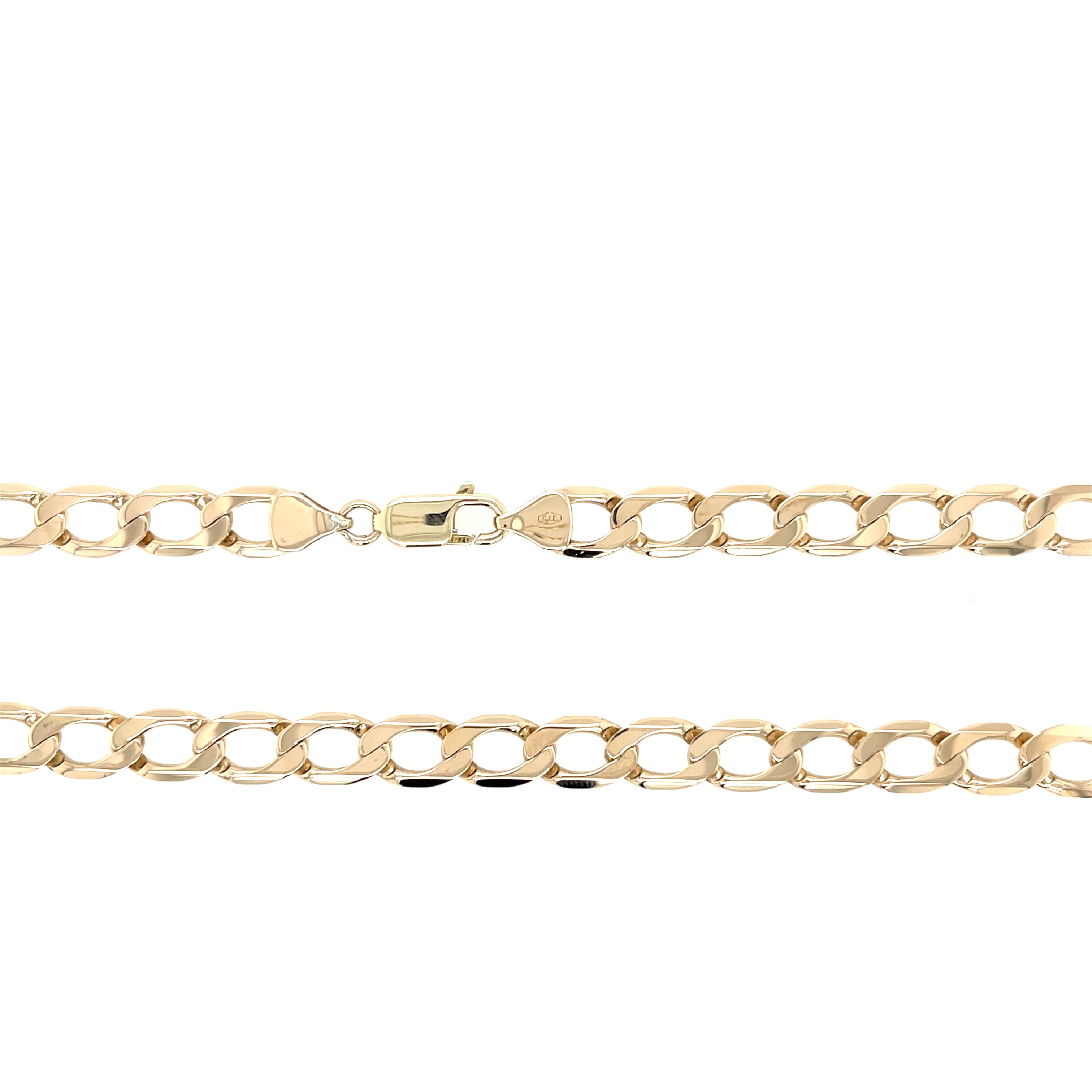 9ct Yellow Gold 22 Inch Curb Link Chain - 27.16g