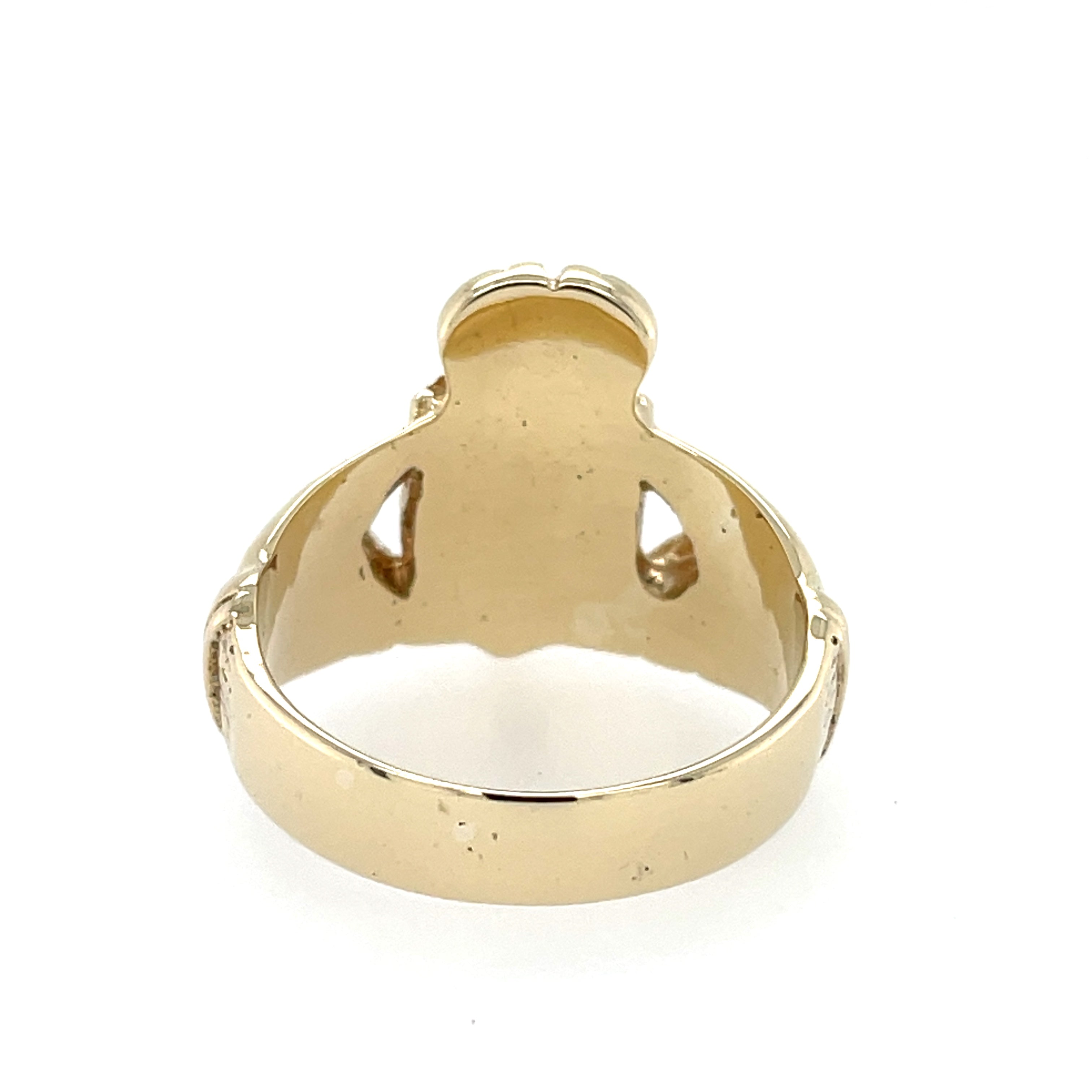 9ct Yellow Gold Large Irish Claddagh Ring - 12.83g