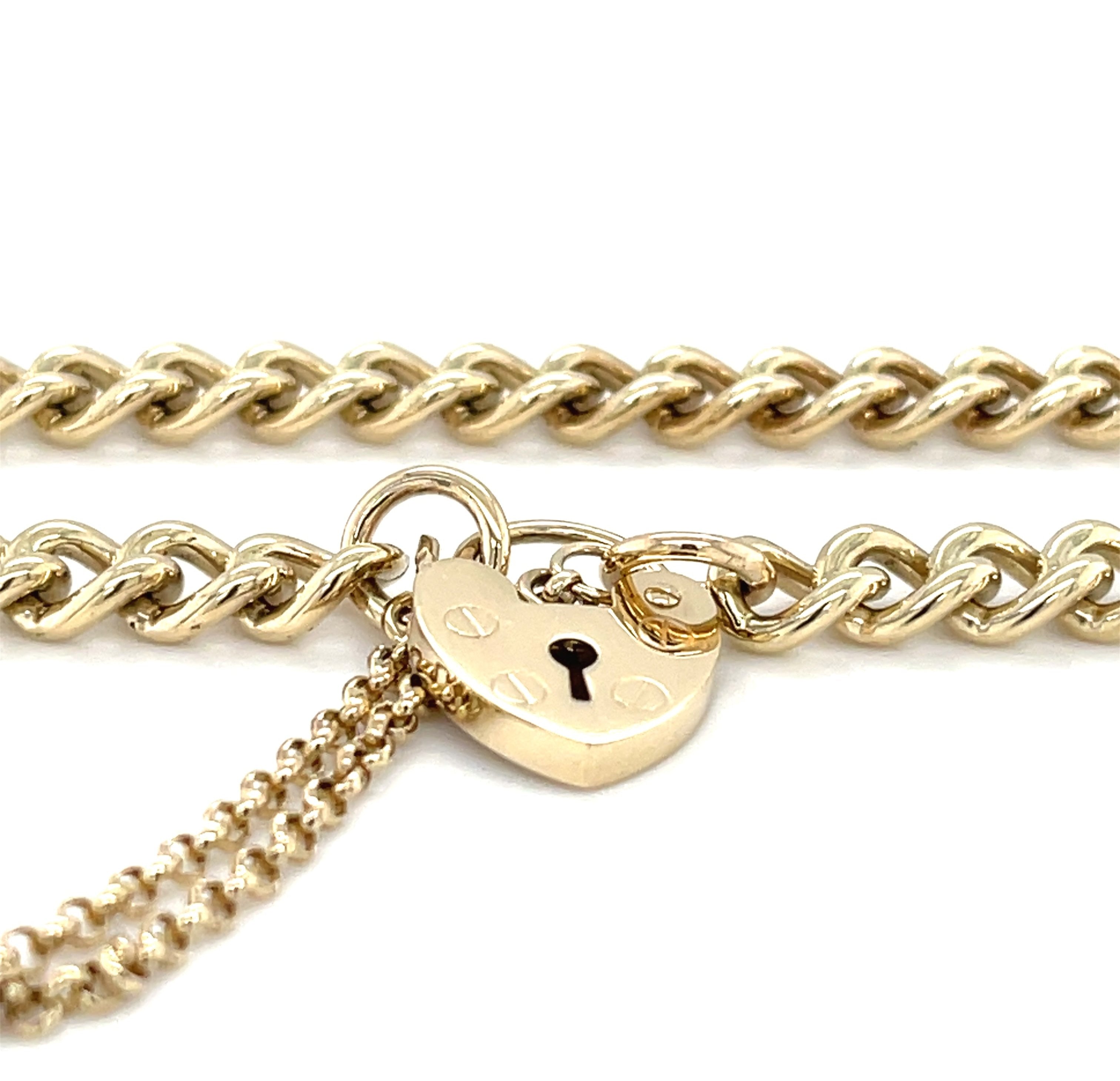 9ct Yellow Gold 7.5 Inch Traditional Classic Charm Bracelet - 15.55g