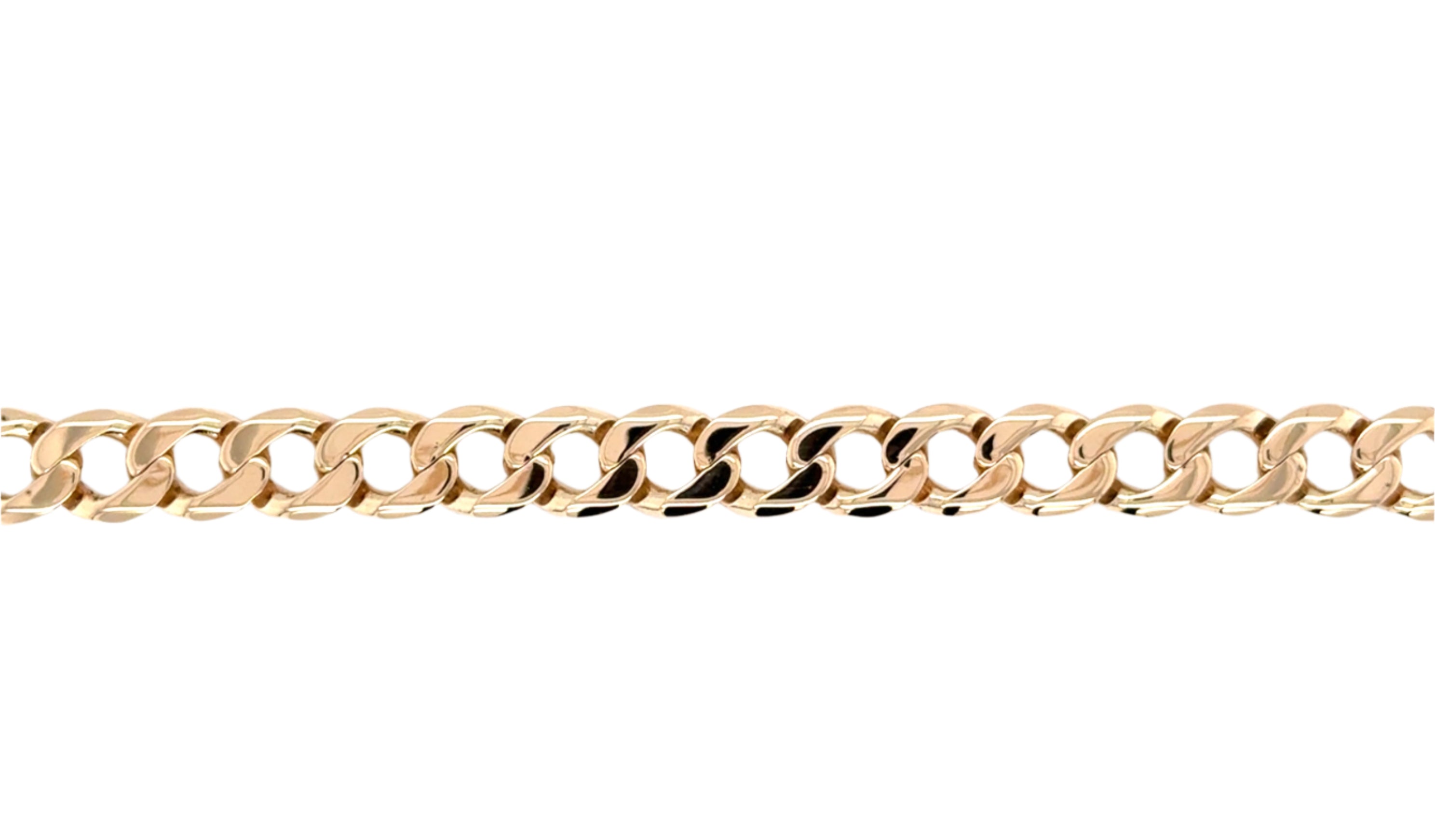 9ct Yellow Gold 9 Inch Curb Link Bracelet - 13.95g