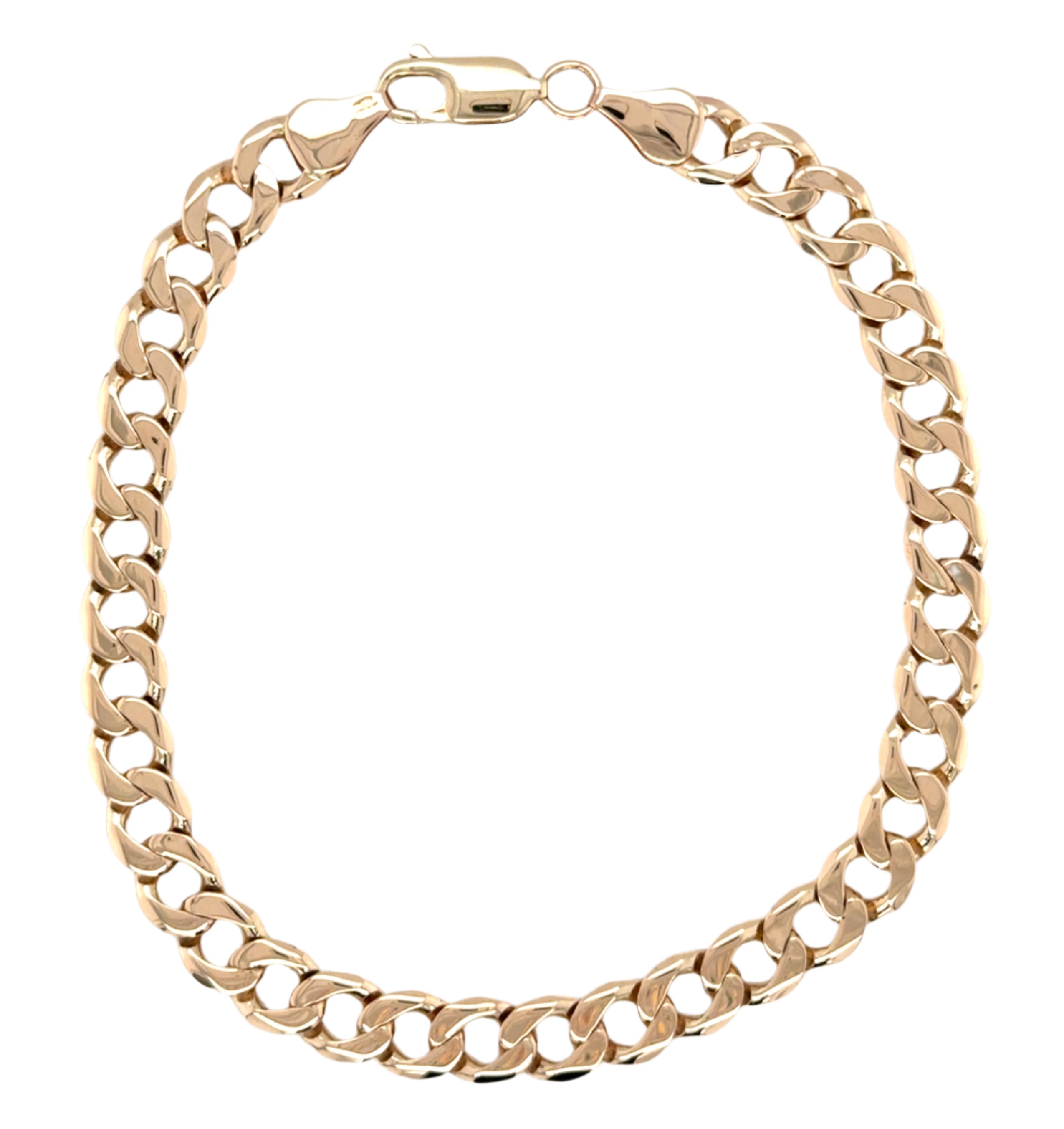 9ct Yellow Gold 9 Inch Curb Link Bracelet - 13.95g