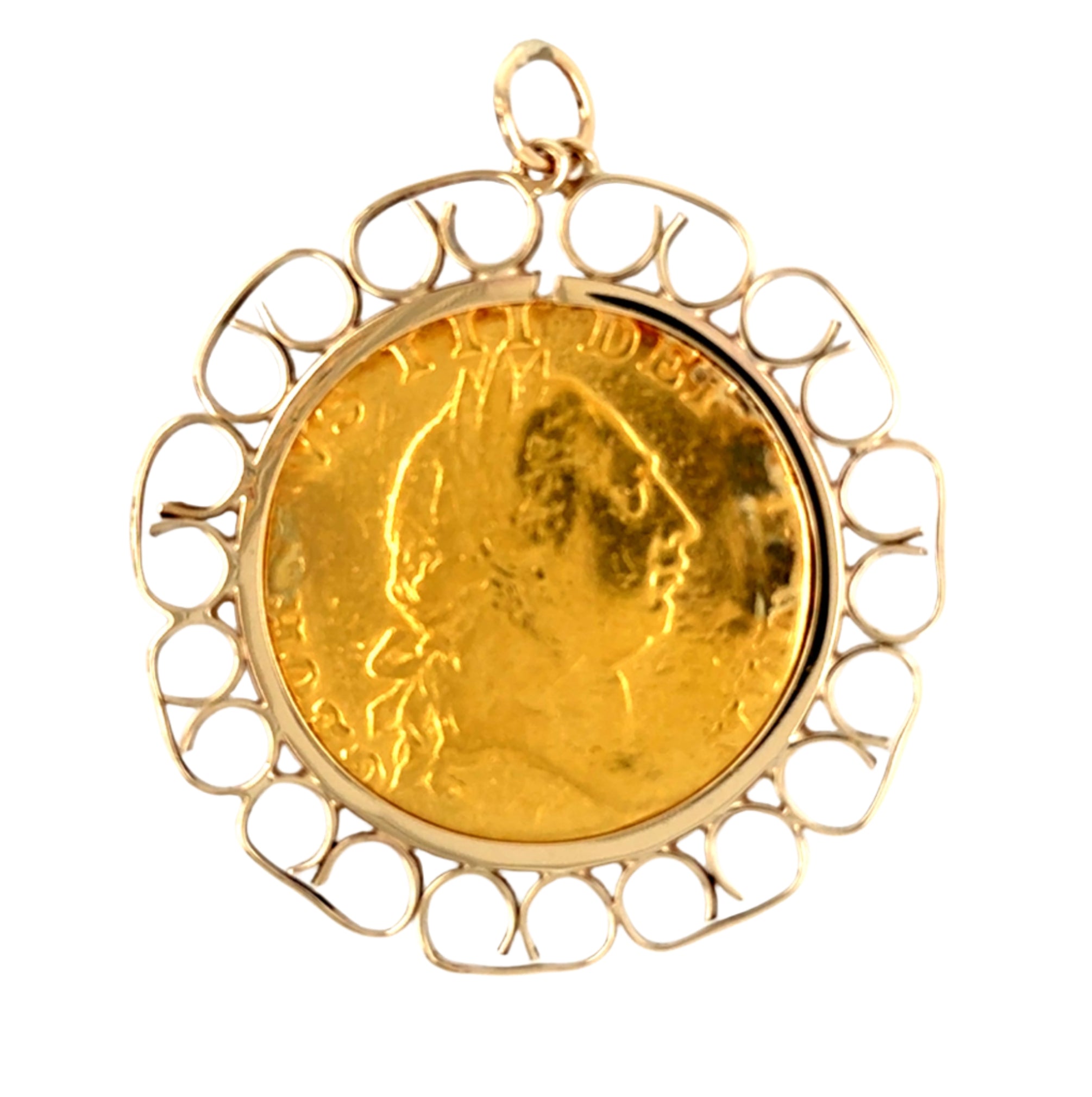 George III Spade Guinea Pendant (1787 - 1799) & 9ct Gold Mount