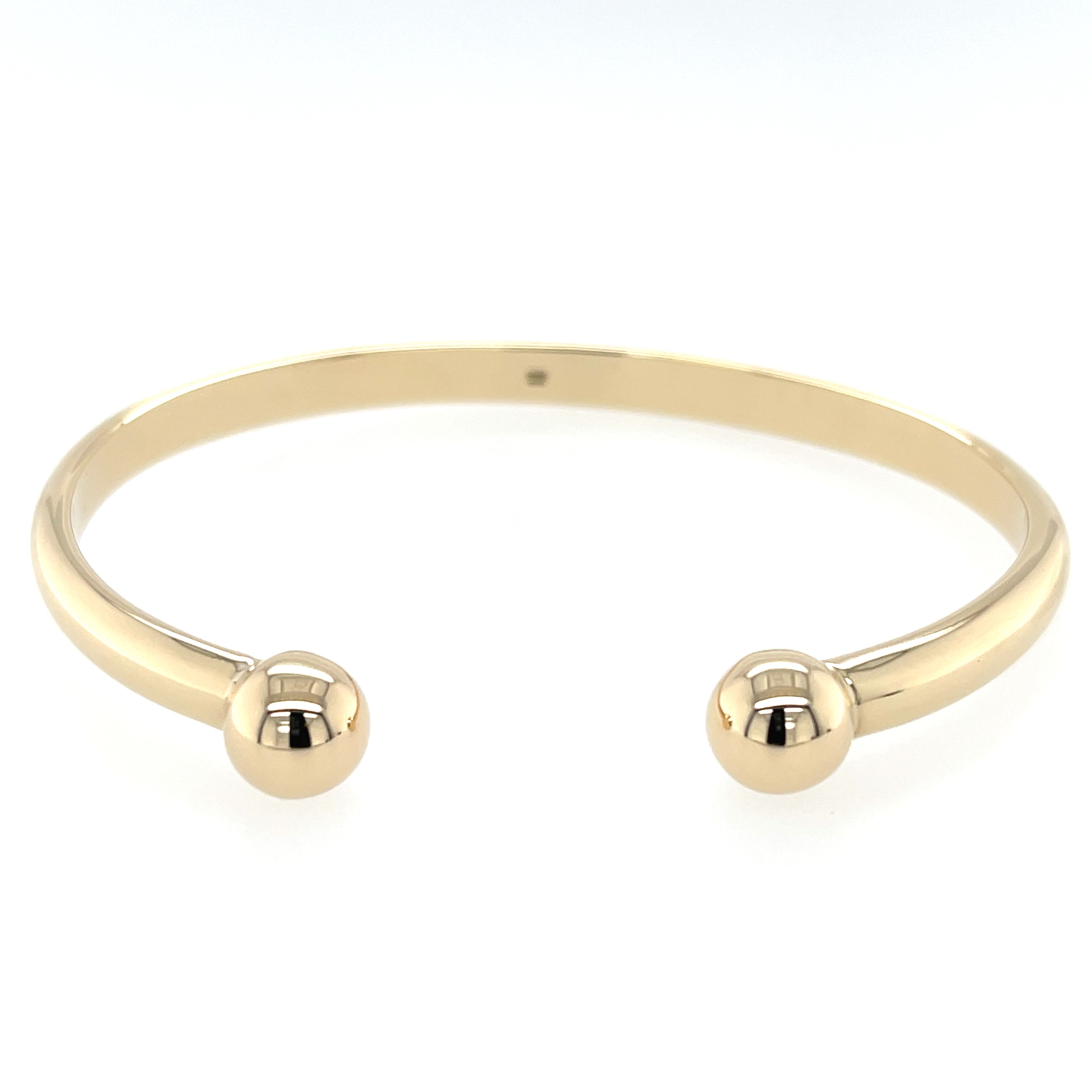 9ct Yellow Gold Solid Ladies Torque Bangle - 19.72g