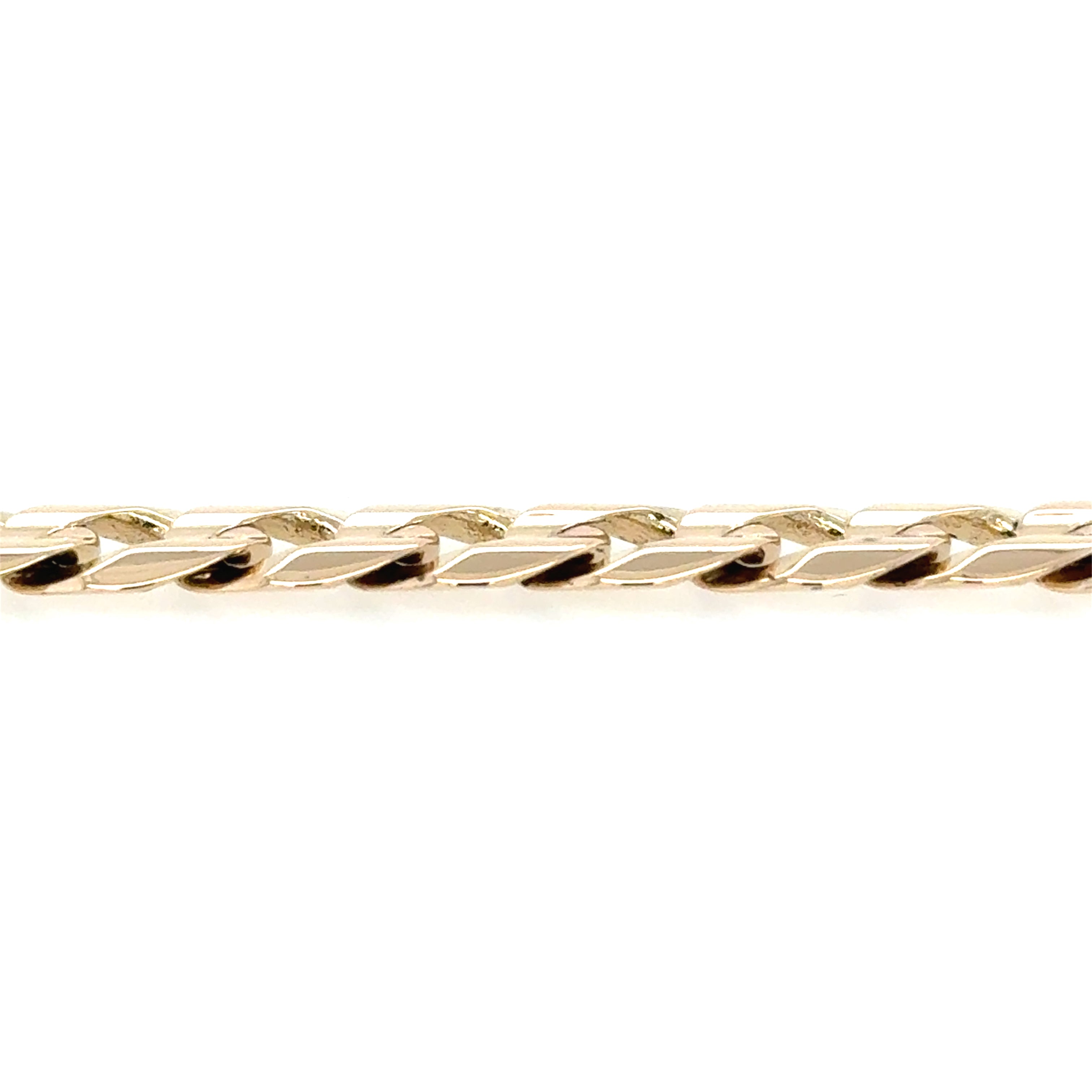 9ct Yellow Gold 8.5 Inch Grooved Curb Link Bracelet - 13.30g