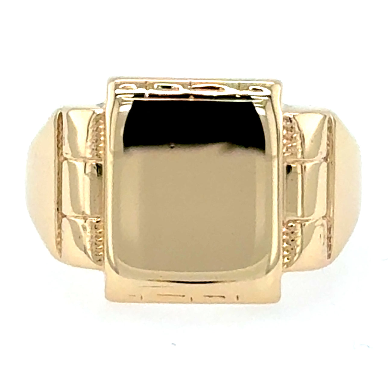 9ct Yellow Gold Vintage Rectangular Signet Ring Chester 1961