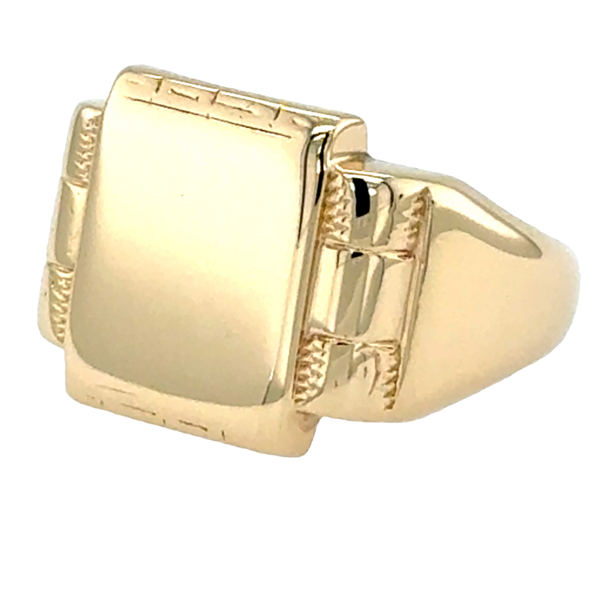 9ct Yellow Gold Vintage Rectangular Signet Ring Chester 1961