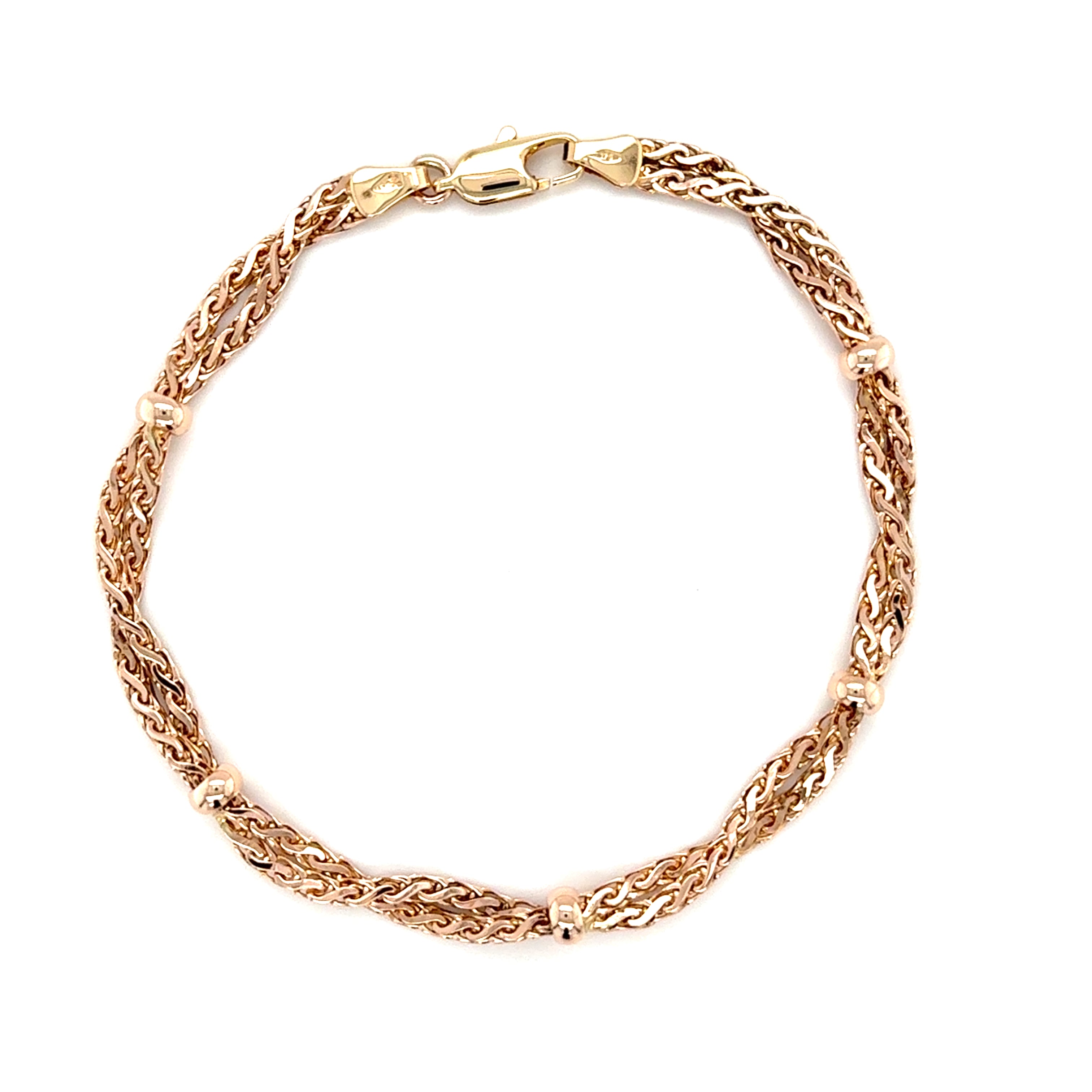 9ct Yellow Gold 7.5 Inch Fancy Twisted Link Bracelet - 6.98g SOLD