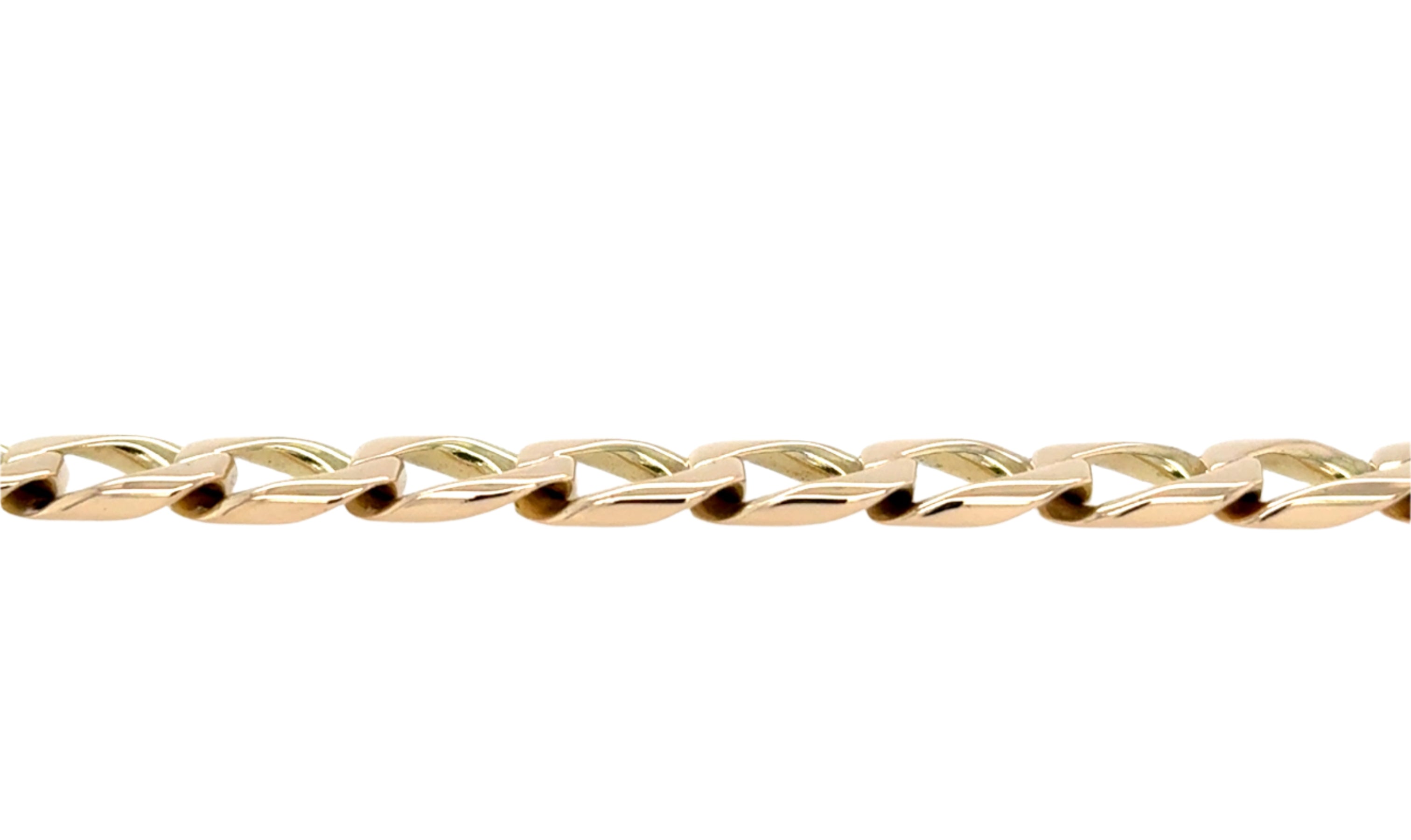 9ct Yellow Gold 9 Inch Flat Edge Curb Link Bracelet - 13.96g