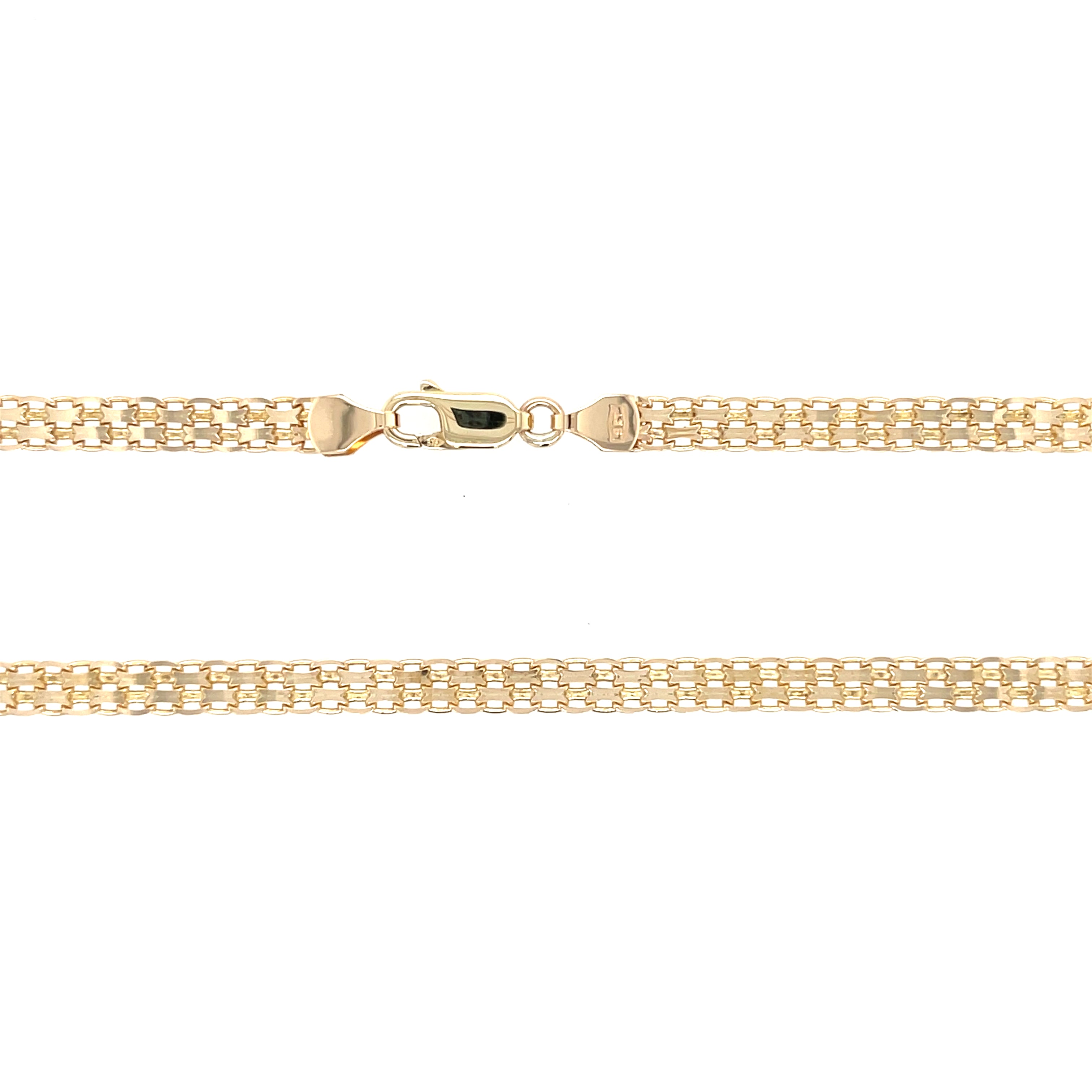 9ct Yellow Gold 17 Inch Fancy Double Link Necklace - 8.90g