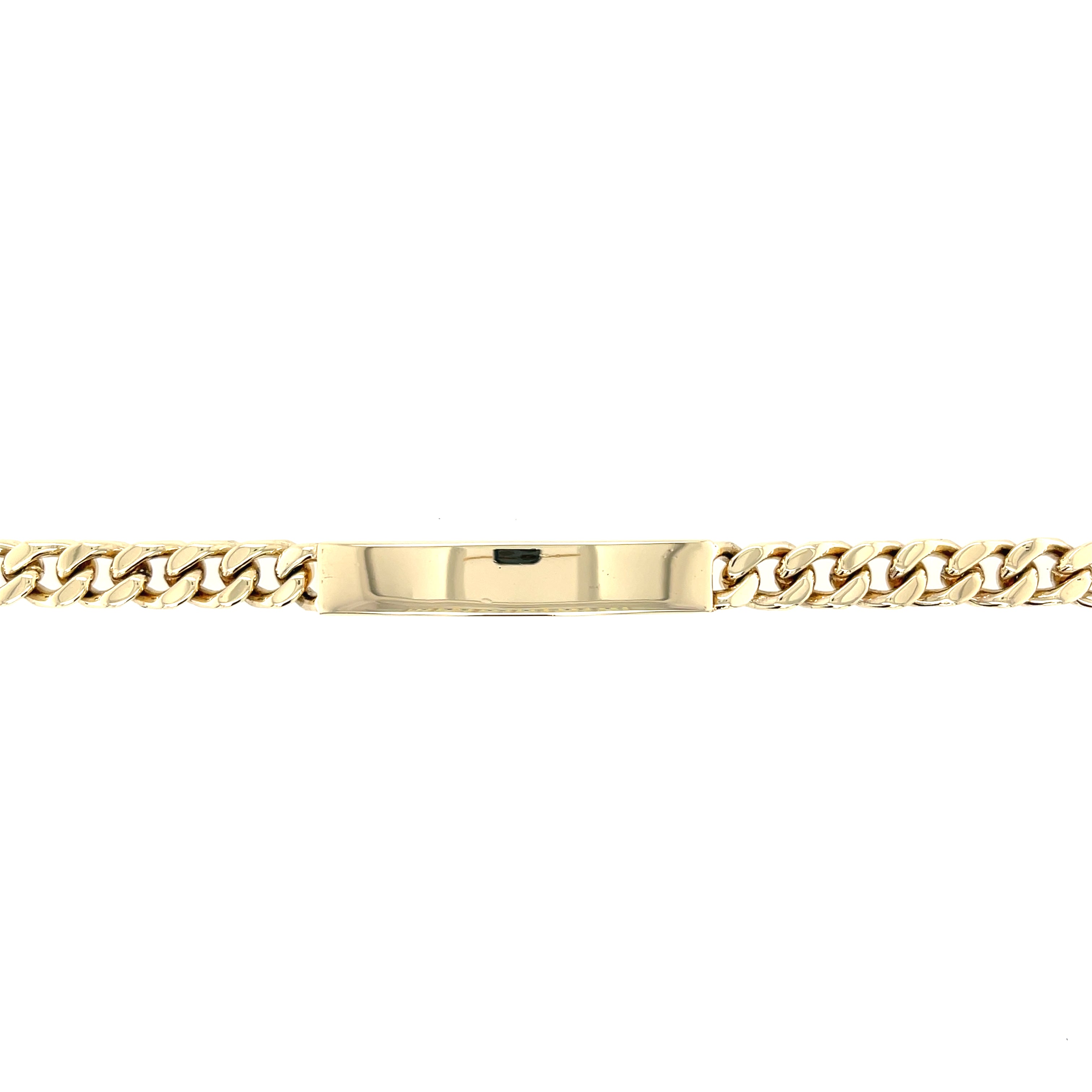 9ct Yellow Gold 8 Inch Vintage Curb Link Identity Bracelet - 37.52g