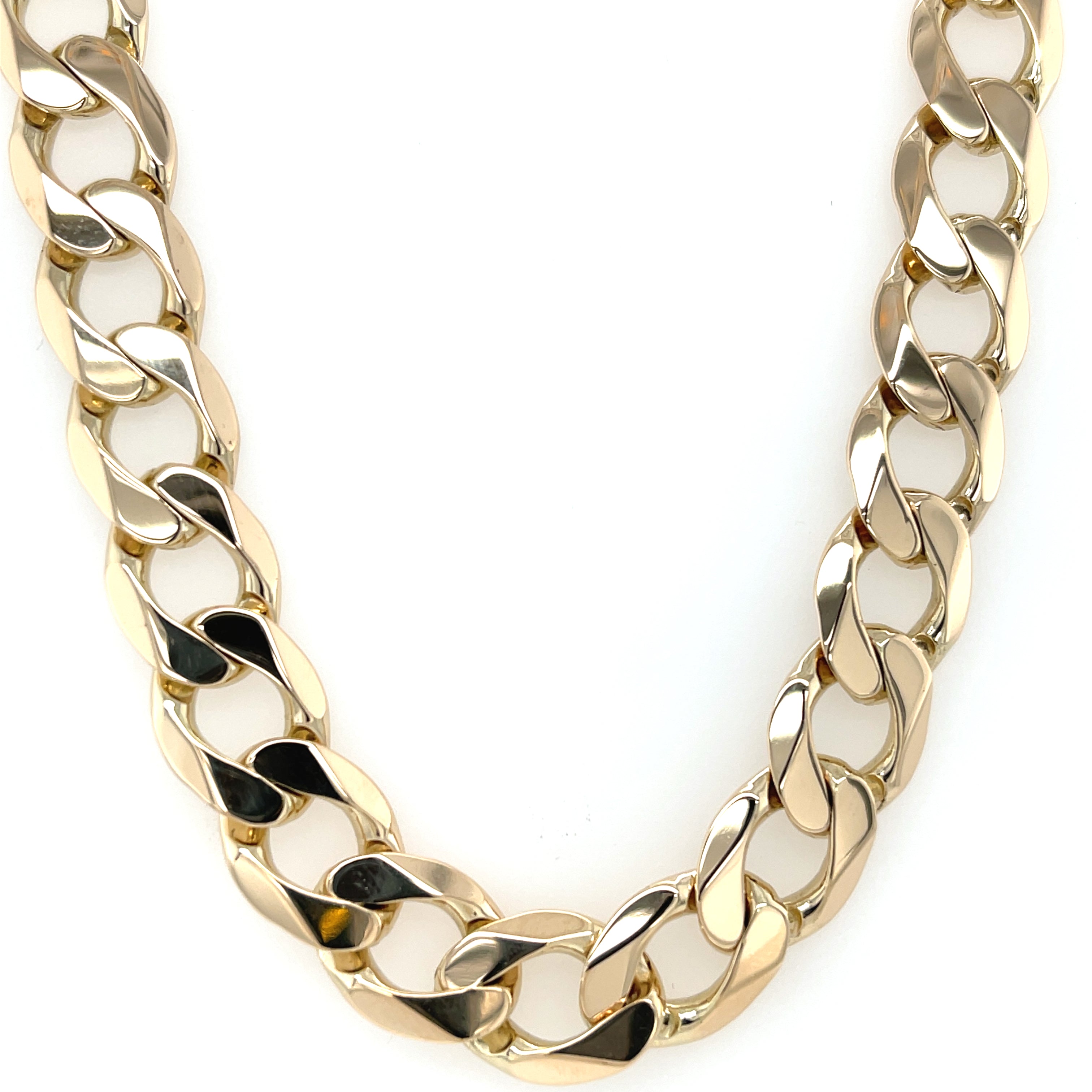 9ct Yellow Gold 24 Inch Heavy Curb Link Chain Necklace - 101.40g