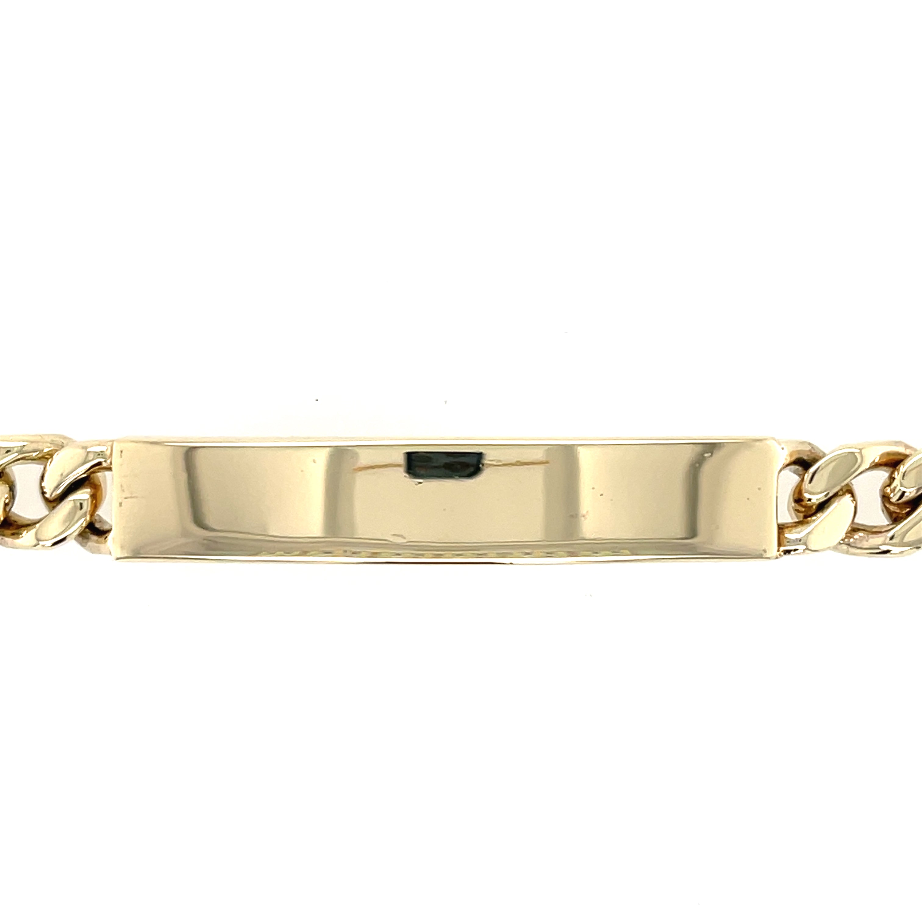 9ct Yellow Gold 8 Inch Vintage Curb Link Identity Bracelet - 37.52g