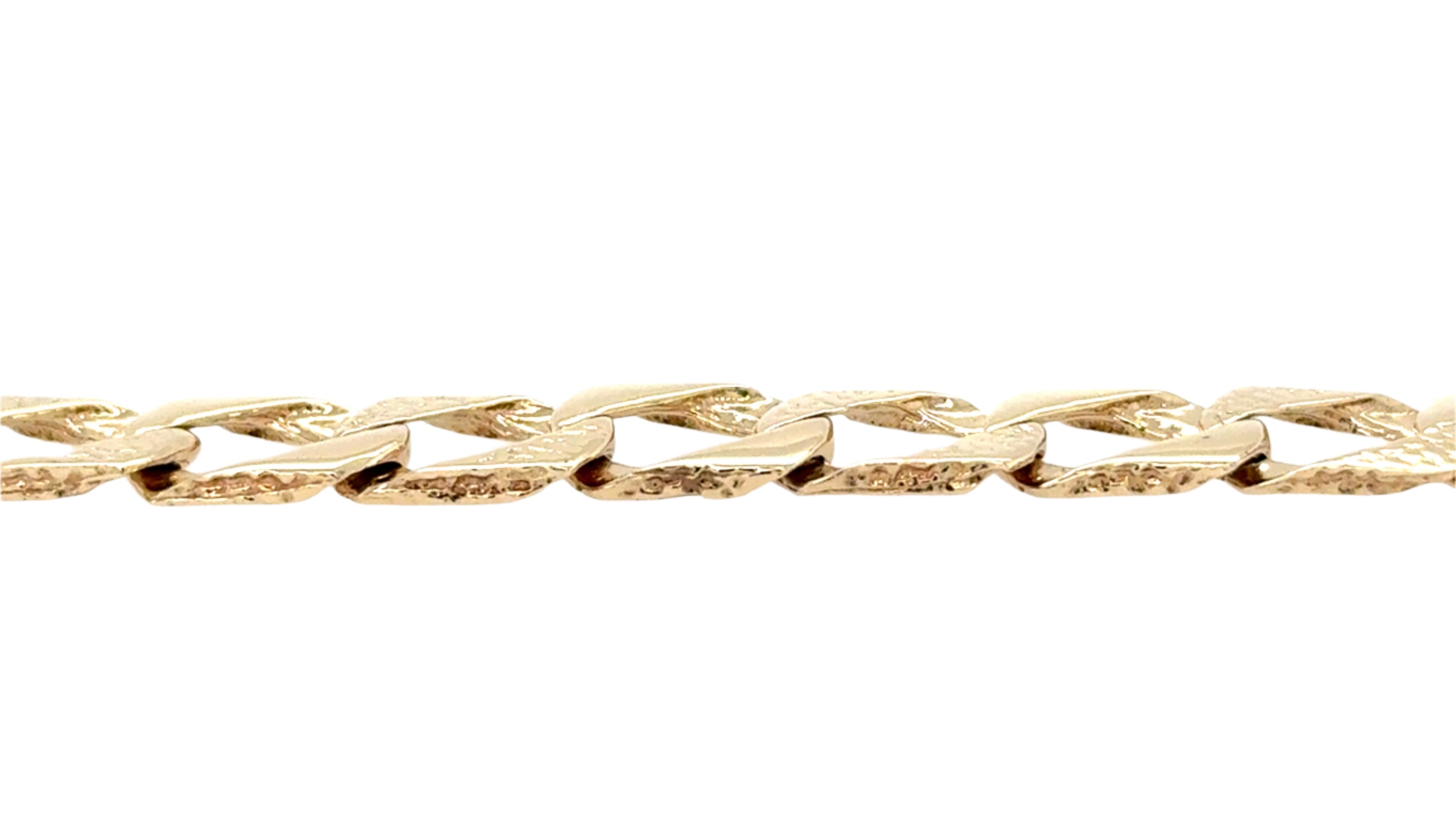 9ct Yellow Gold 8 Inch Pattern & Polish Square Curb Link Bracelet - 13.63g