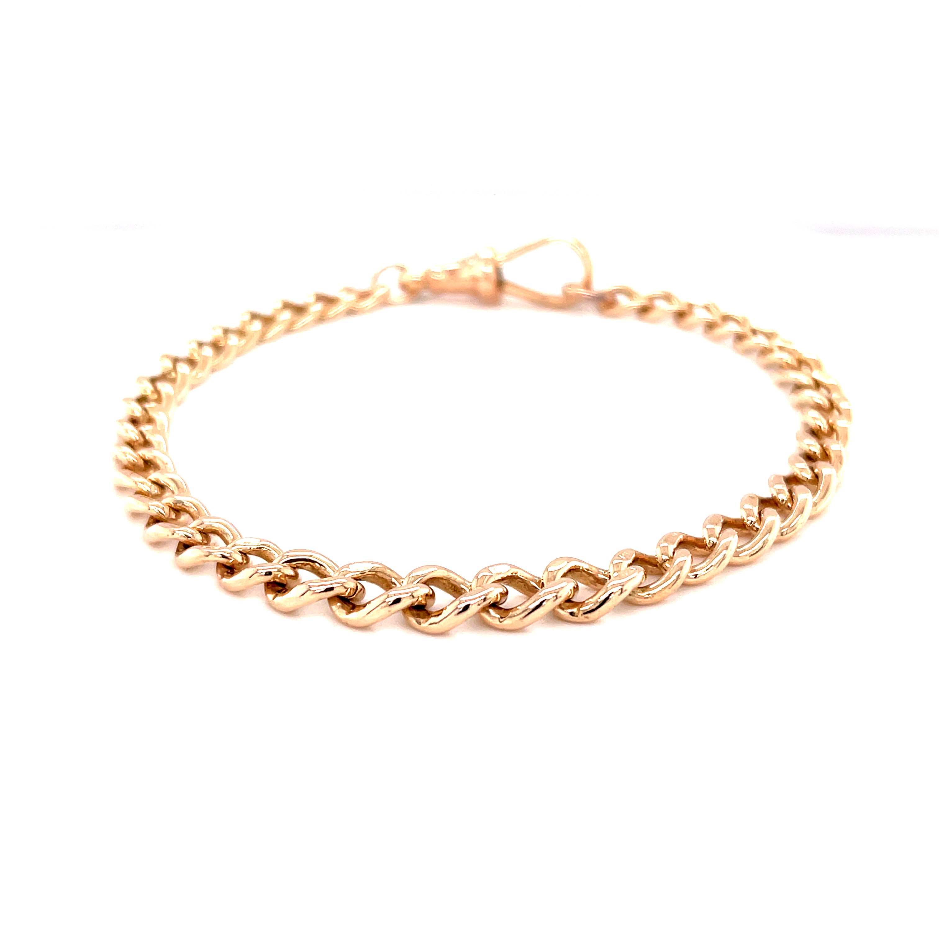 9ct Rose Gold 8.5" Graduated Vintage Albert Bracelet - 14.85g SOLD