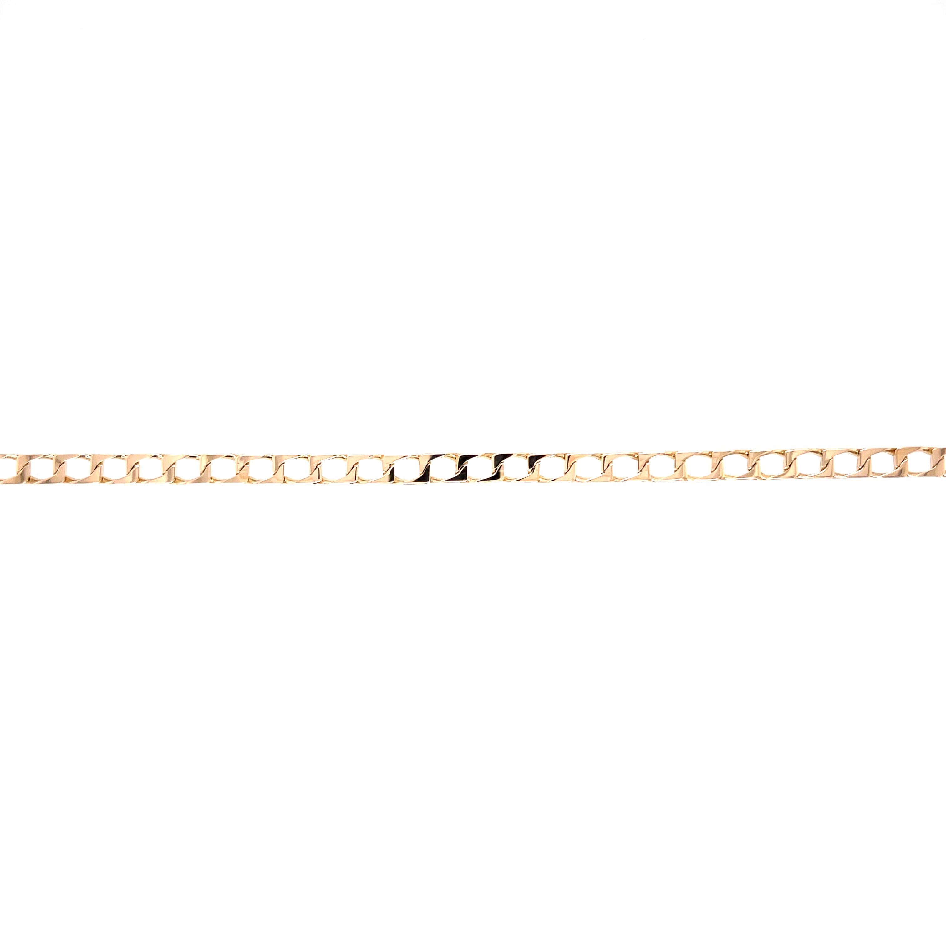 9ct Yellow Gold 8" Square Curb Link Bracelet - 4.40g SOLD